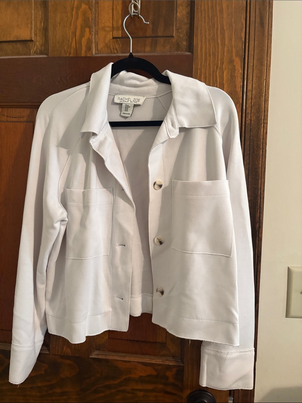 Rachel Zoe White Relaxed Button Jacket